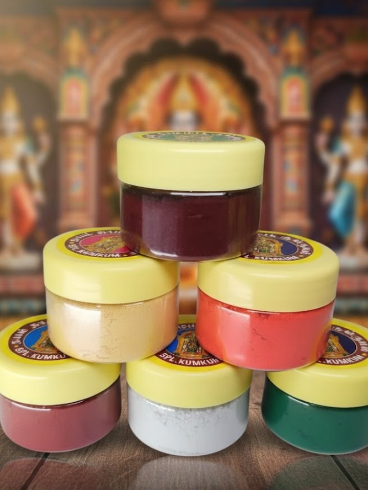 Pooja Set Thalampoo Kunkumam - Pure Traditional Scented Kumkum Powder