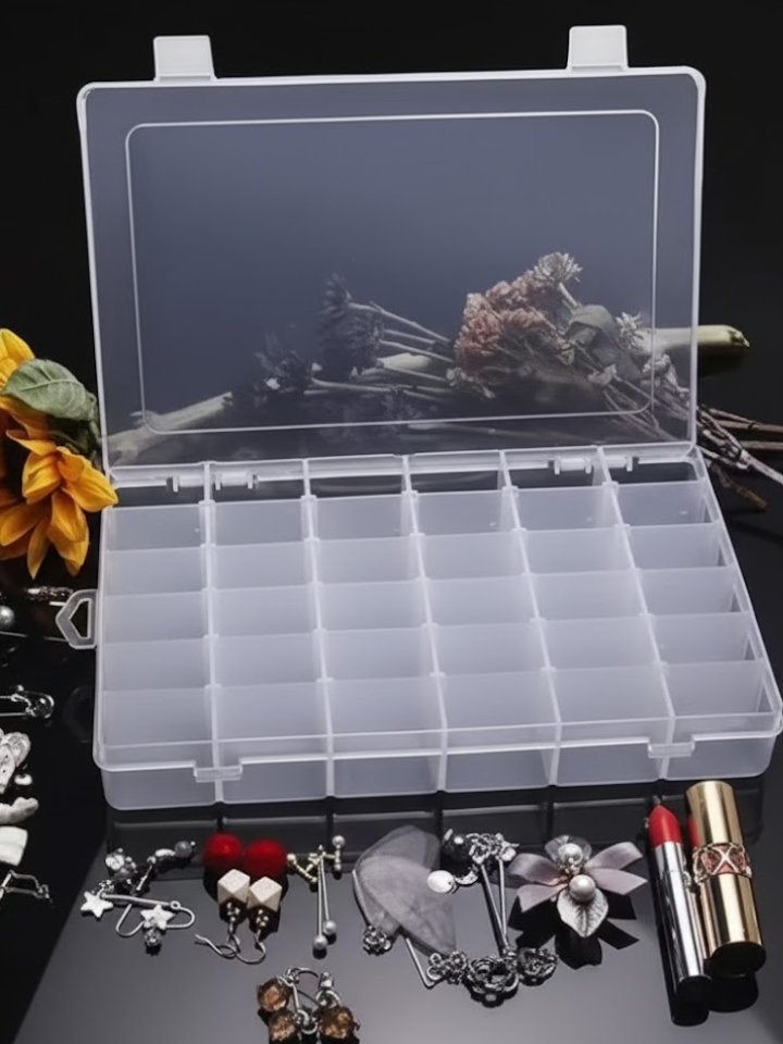 36-Grid Clear Plastic Storage Box for Jewelry, Crafts & Beads